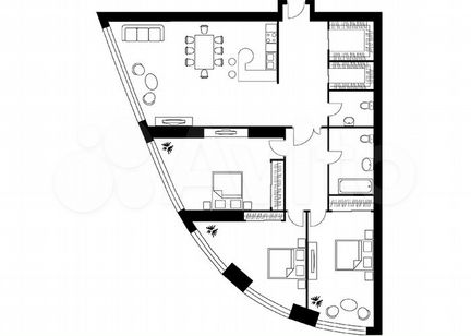 3-к квартира, 166.9 м², 3/56 эт.