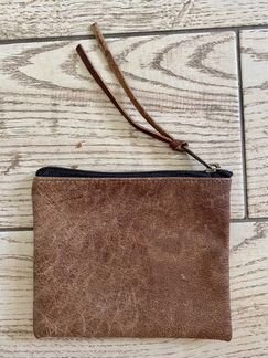 Кошелек/сумочка/клач из натуральной кожи на молнии