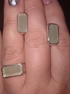 Серебряный комплект с нефритом,новый,кольцо 20.5