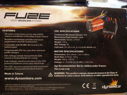 Fuze 1/10 6800KV ESC/Motor Combo, 2S-3S