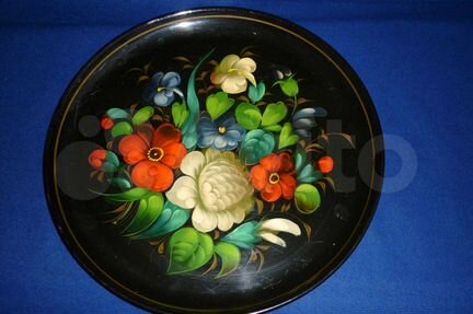 Поднос круглый Жостово Диаметр 32 см