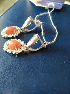 Серьги -подвески серебряные