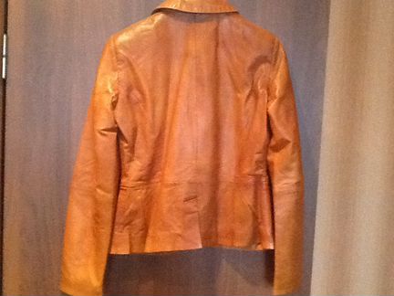 Кожаный итальянский пиджак, новый