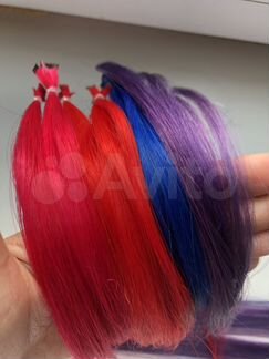 Волосы для наращивания, цветные пряди