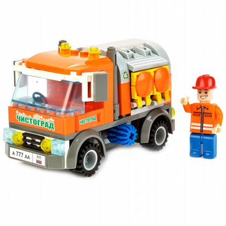 Конструктор Город Мастеров Мусоровоз, с фигуркой (AA-5003-R)