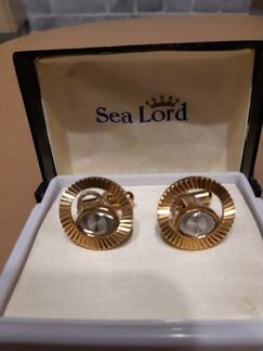 Запонки мельхиор с позолотой