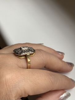 Золотое кольцо с бриллиантами СССР 750проба