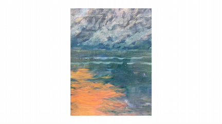 Картина. Море. Горы. Закат. Черногория. Пейзаж