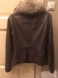 Куртка кожаная утеплённая Benetton, размер 40-42