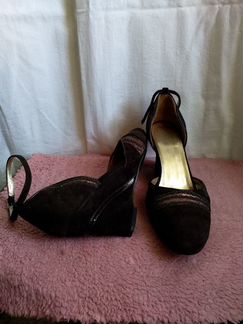 Туфли замшевые коричневые на танкетке Renaissance