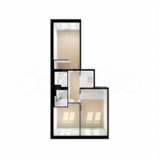 2-к квартира, 72 м², 4/15 эт.