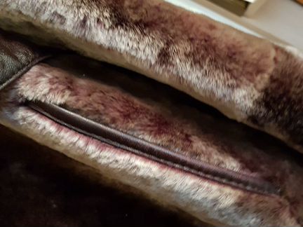 Шуба мутон с песцовым воротником 52р