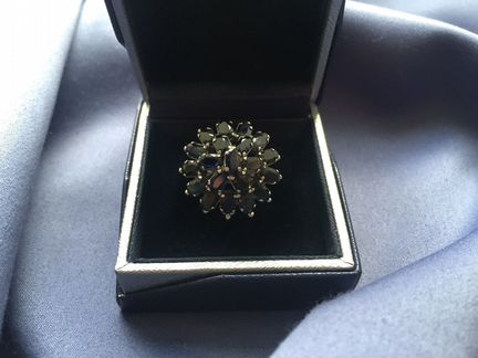 Серебро с натуральными сапфирами