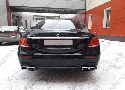 Диффузор и насадки 63 AMG Mercedes E 213 под окрас