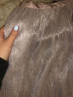 Юбка миди Zara плиссированная блестящая