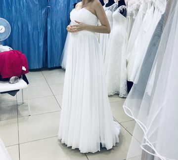 Свадебное платье с накидкой