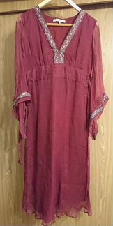 Платье вишнёвое с золотом