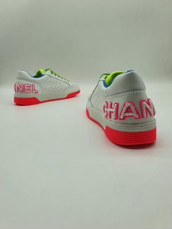 Кроссовки Chanel Шанель белые с розовым