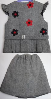 Костюм из шерсти с вышивкой