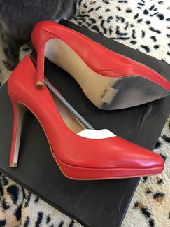 Красные лодочки нат кожа