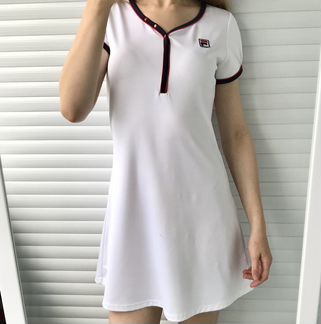 Fila white line белое платье в спортивном стиле