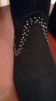 Замшевые сапоги по колено