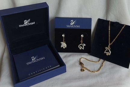 Набор Сваровски Цепочка, подвеска, серьги