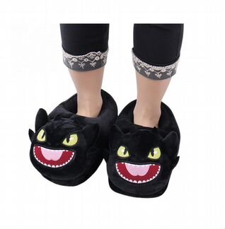 Новые Домашние тапочки-игрушки Черная фурия 36-39